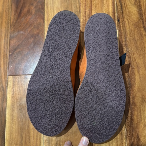 GUDRUN SJODEN Orange Leather Mary Jane Flats Shoes Size 38 Women’s 8 - Picture 3 of 3